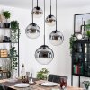 Gastor Lampadario a sospensione, Lampada a sfera 45 cm Nero, 5-Luci