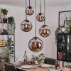 Gastor Lampadario a sospensione, Lampada a sfera 45 cm Nero, 5-Luci