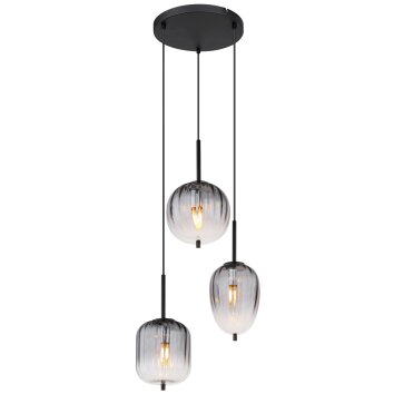 Illuminazione Globo Lighting ATTILA Lampadario a sospensione Nero, 3-Luci