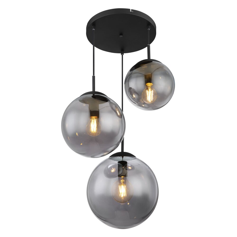 Illuminazione Globo Lighting JOEL Lampadario a sospensione Nero, 3-Luci main product photo