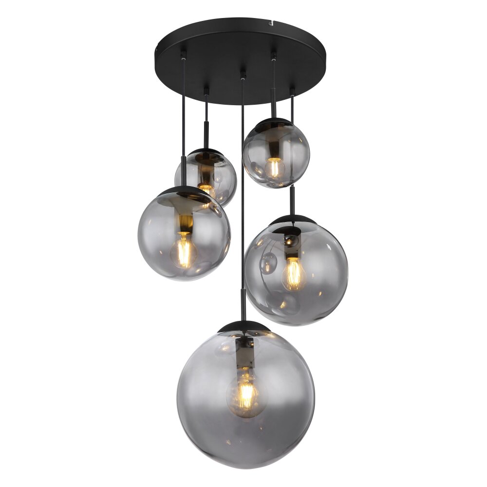 Illuminazione Globo Lighting JOEL Lampadario a sospensione Nero, 5-Luci main product photo
