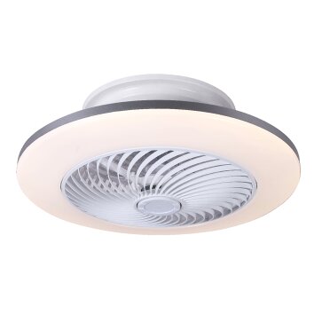 Illuminazione Globo Lighting GIBLI Lampada con ventilatore LED Bianco, 1-Luce, Telecomando