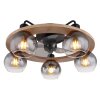 Illuminazione Globo Lighting Lampada con ventilatore Nero, 5-Luci, Telecomando