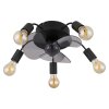 Illuminazione Globo Lighting Alisha Lampada con ventilatore Nero, 5-Luci, Telecomando