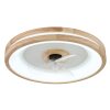 Illuminazione Globo Lighting Gatian Lampada con ventilatore LED Marrone scuro, Bianco, 1-Luce, Telecomando