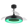 Illuminazione Globo Lighting Elina Lampada con ventilatore LED Grigio, 1-Luce, Telecomando, Cambia colore