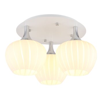 Illuminazione Globo Lighting Maxy Plafoniera Cromo, Bianco, 3-Luci