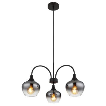 Illuminazione Globo Lighting Maxy Lampadario a sospensione Nero, 3-Luci