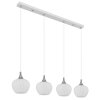 Illuminazione Globo Lighting Maxy Lampadario a sospensione Cromo, Bianco, 4-Luci