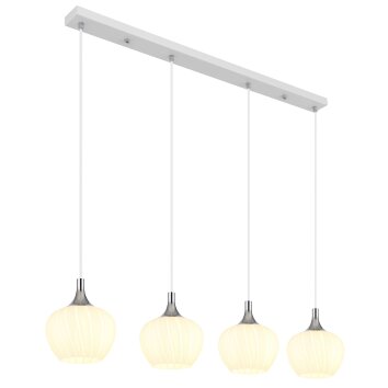 Illuminazione Globo Lighting Maxy Lampadario a sospensione Cromo, Bianco, 4-Luci