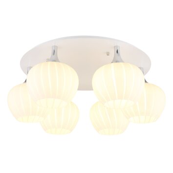 Illuminazione Globo Lighting Maxy Plafoniera Cromo, Bianco, 6-Luci