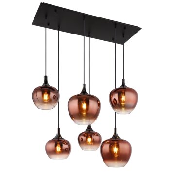 Illuminazione Globo Lighting Maxy Lampadario a sospensione Cromo, Nero, 6-Luci