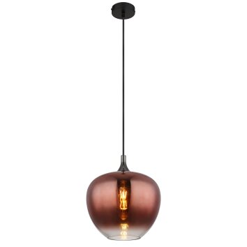 Illuminazione Globo Lighting Maxy Lampadario a sospensione Cromo, Nero, 1-Luce