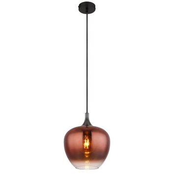 Illuminazione Globo Lighting Maxy Lampadario a sospensione Cromo, Nero, 1-Luce