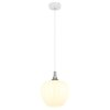 Illuminazione Globo Lighting Maxy Lampadario a sospensione Cromo, Bianco, 1-Luce