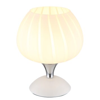 Illuminazione Globo Lighting Maxy Lampada da tavolo Cromo, Bianco, 1-Luce