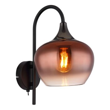 Illuminazione Globo Lighting Maxy Applique Cromo, Nero, 1-Luce