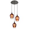 Illuminazione Globo Lighting Lavus Lampadario a sospensione Cromo, Nero, 3-Luci