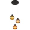 Illuminazione Globo Lighting Zumba Lampadario a sospensione Nero, 3-Luci