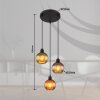 Illuminazione Globo Lighting Zumba Lampadario a sospensione Nero, 3-Luci