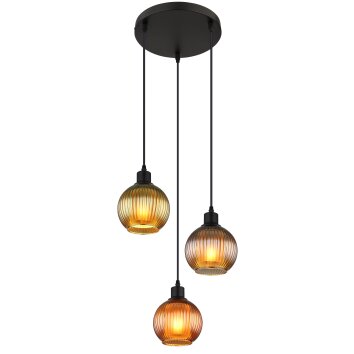 Illuminazione Globo Lighting Zumba Lampadario a sospensione Nero, 3-Luci