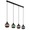 Illuminazione Globo Lighting Zumba Lampadario a sospensione Nero, 4-Luci