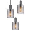 Illuminazione Globo Lighting Tulivar Lampadario a sospensione Grigio, 3-Luci