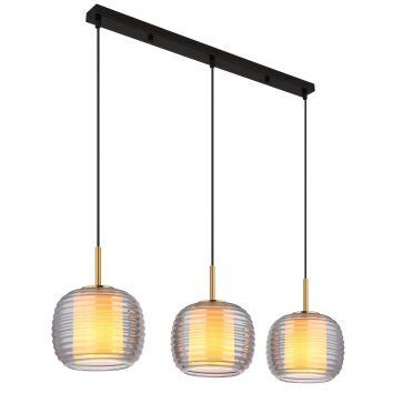 Illuminazione Globo Lighting Lampigna Lampadario a sospensione Ottone, Nero, 3-Luci