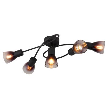 Illuminazione Globo Lighting Satella Plafoniera Nero, 5-Luci