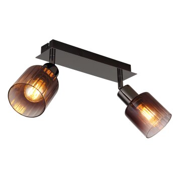 Illuminazione Globo Lighting Satella Plafoniera, Faretto da soffitto, Applique, Faretto da parete Cromo, Nero, 2-Luci