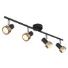 Illuminazione Globo Lighting Mason Plafoniera, Faretto da soffitto, Applique, Faretto da parete Cromo, Nero, 4-Luci