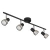 Illuminazione Globo Lighting Mason Plafoniera, Faretto da soffitto, Applique, Faretto da parete Cromo, Nero, 4-Luci