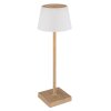 Illuminazione Globo Lighting Gregoir Lampada da tavolo LED Legno scuro, Écru, 1-Luce