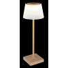 Illuminazione Globo Lighting Gregoir Lampada da tavolo LED Legno scuro, Écru, 1-Luce