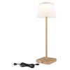 Illuminazione Globo Lighting Gregoir Lampada da tavolo LED Legno scuro, Écru, 1-Luce