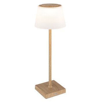 Illuminazione Globo Lighting Gregoir Lampada da tavolo LED Legno scuro, Écru, 1-Luce