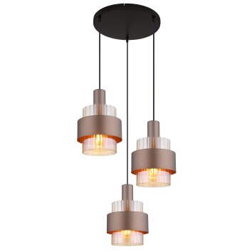 Illuminazione Globo Lighting Milley Lampadario a sospensione Nero, 3-Luci