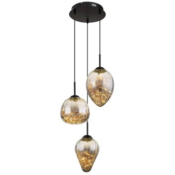 Illuminazione Globo Lighting Firefly Lampadario a sospensione LED Nero, 1-Luce