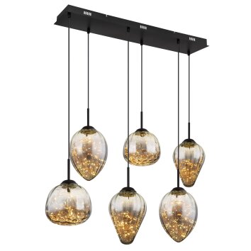 Illuminazione Globo Lighting Firefly Lampadario a sospensione LED Nero, 1-Luce