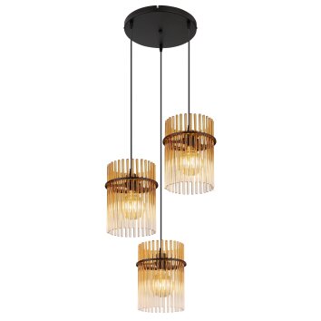 Illuminazione Globo Lighting Gorley Lampadario a sospensione Nero, 3-Luci