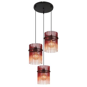 Illuminazione Globo Lighting Gorley Lampadario a sospensione Nero, 3-Luci