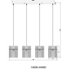 Illuminazione Globo Lighting Gorley Lampadario a sospensione Nero, 4-Luci