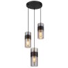 Illuminazione Globo Lighting Scarfina Lampadario a sospensione Nero, 3-Luci