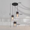 Illuminazione Globo Lighting Scarfina Lampadario a sospensione Nero, 3-Luci