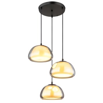 Illuminazione Globo Lighting Jella Lampadario a sospensione Nero, 3-Luci