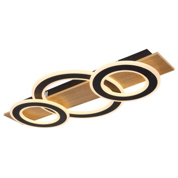 Illuminazione Globo Lighting Jayden Plafoniera LED Legno scuro, Écru, 1-Luce