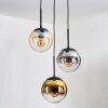 Gastor Lampadario a sospensione, Lampada a sfera Ambrato, Oro, Chiaro, Grigio fumo, 3-Luci