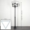 Loria Illuminazione esterna, Lampione multibraccia, Illuminazione viale Nero, 3-Luci