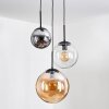 Gastor Lampadario a sospensione, Lampada a sfera 30 cm Ambrato, Chiaro, Grigio fumo, 3-Luci