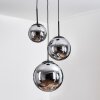 Gastor Lampadario a sospensione, Lampada a sfera 30 cm Grigio fumo, 3-Luci